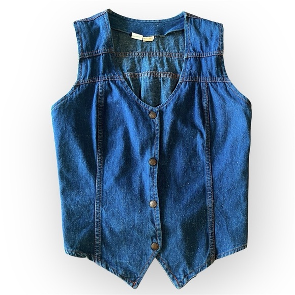 Montgomery Ward Vintage denim Vest, 100%Cotton, snaps closure, size M/L - Picture 2 of 9